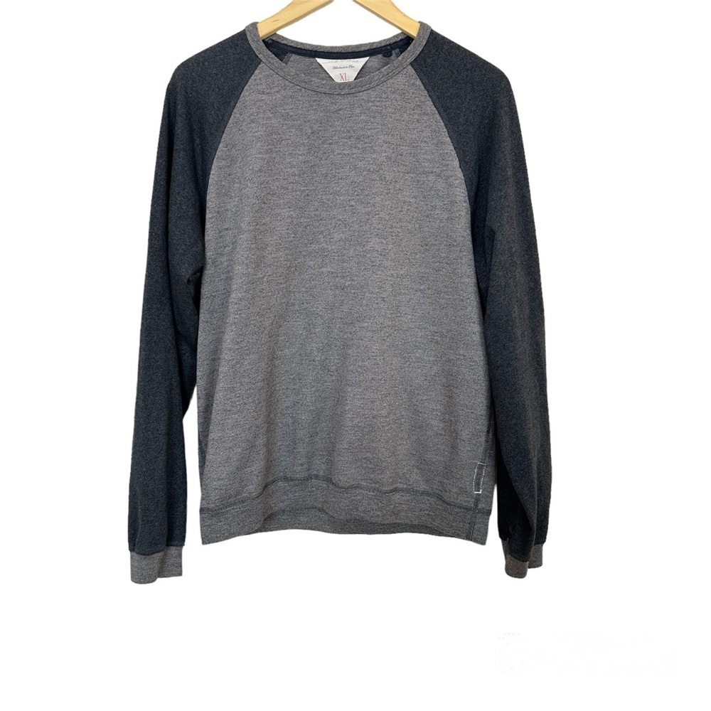 Rag & Bone Black &‎ Gray Colorblock Raglan Sleeve Sweatshirt Shirt Men’s XL NWOT